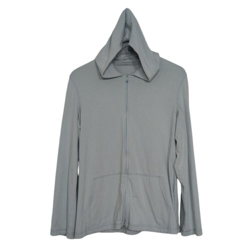 Eileen Fisher Jacket Womens Size Large Organic Cotton Stretch Hooded Full Zip